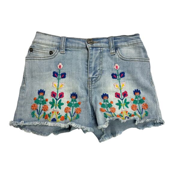 Peek Other - Peek Floral Embroidered Denim Jean Short